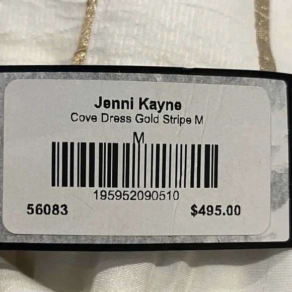 Jenni Kayne Cove Dress in Gold Stripe Spaghetti Strap Ankle Length - Picture 9 of 11